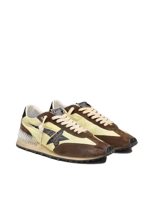 running marathon nylon upper suede toe and spur leather heel Golden Goose | GMF00684.F008623.20396LIME YELL/BROWN/BLACK